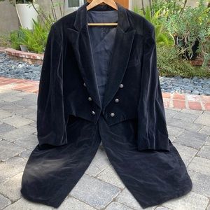 International Male Black Velvet Tailcoat Jacket XL